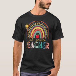 Camiseta Profesor de quinto grado del leopardo arcoiris de 