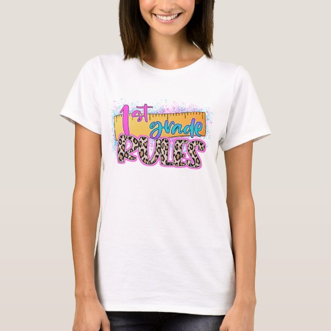 Camiseta Profesor de reglas de primer grado (Anverso)