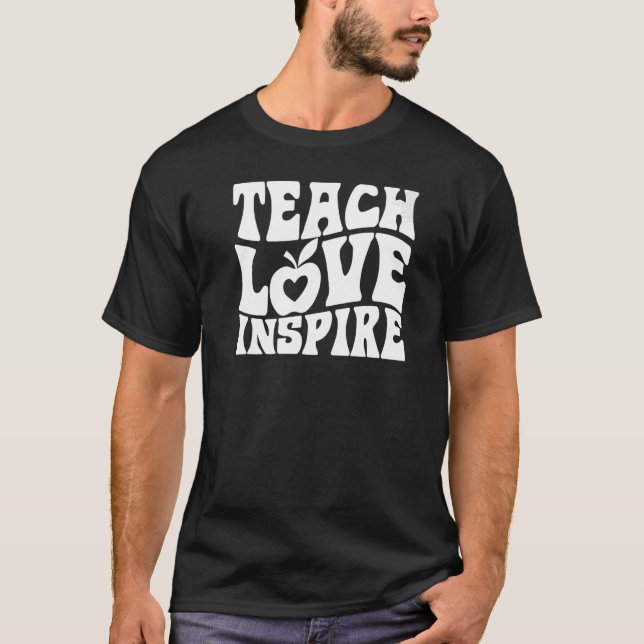Camiseta Profesor de Retro Groovy Inspirador feliz de volve (Anverso)