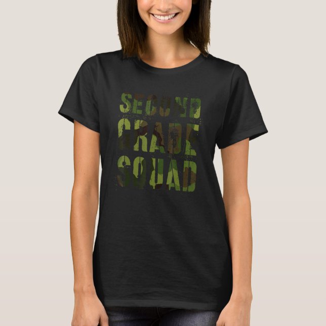 Camiseta Profesor de segundo grado de Camo Hola a segundo g (Anverso)