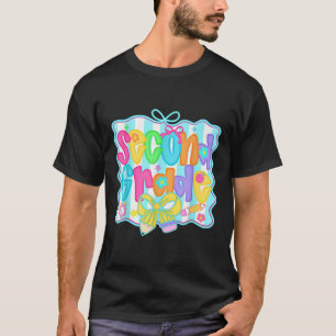 Camiseta Profesor de segundo grado Preppy Equipo de lazo de