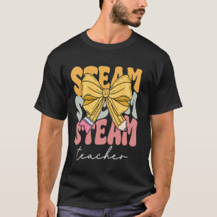 Camiseta Profesor de STEAM Groovy Coquette Lazo Divertido L