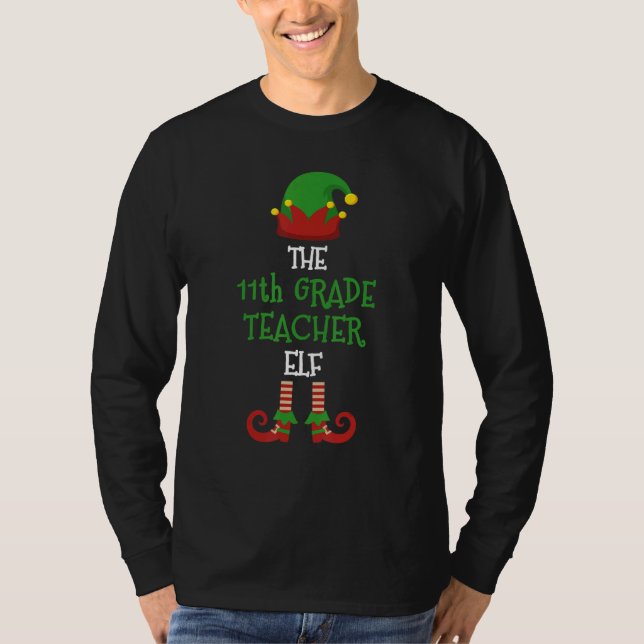 Camiseta Profesor de undécimo grado Elfo Pijamas Navideñas  (Anverso)