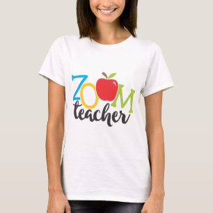 Camiseta Profesor de zoom colorido en la escuela primaria A