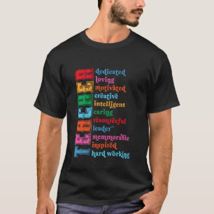 Camiseta Profesor Dedicado Cariñoso Motivado Creativo