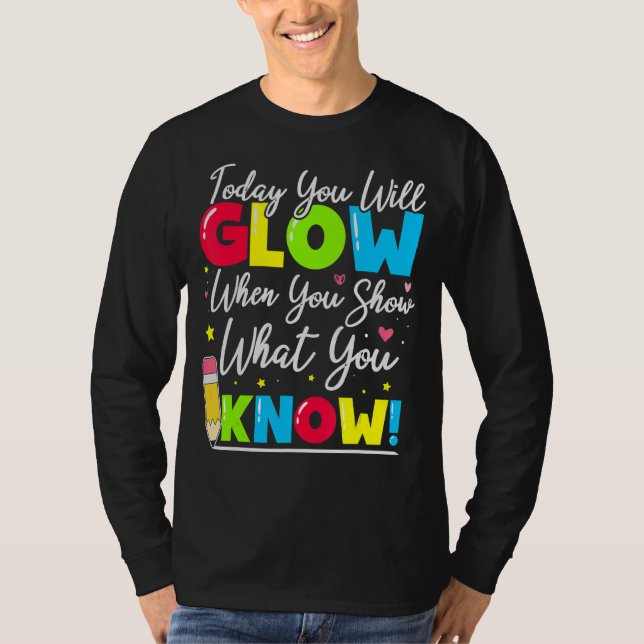 Camiseta Profesor del Día de Prueba Mostrar Lo Que Conoce L (Anverso)