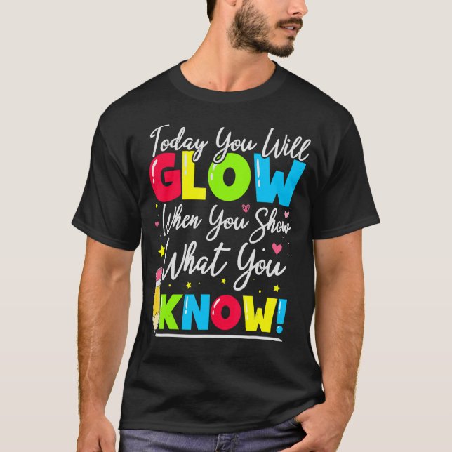 Camiseta Profesor del Día de Prueba Mostrar Lo Que Conoce L (Anverso)
