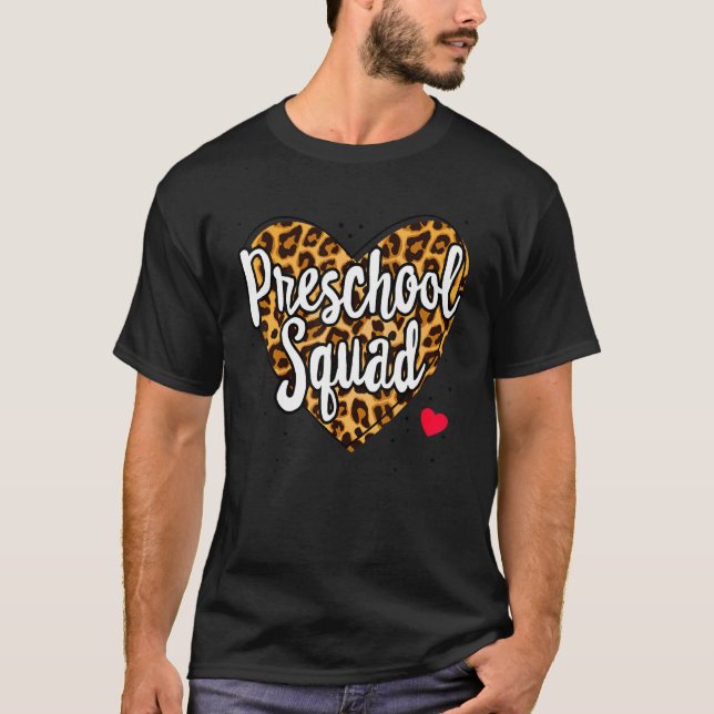 Camiseta Profesor del Escuadrón de Preescolar Leopard de vu (Anverso)