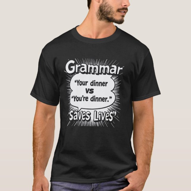 Camiseta Profesor Divertido & Gramática Nerd La Gramática S (Anverso)