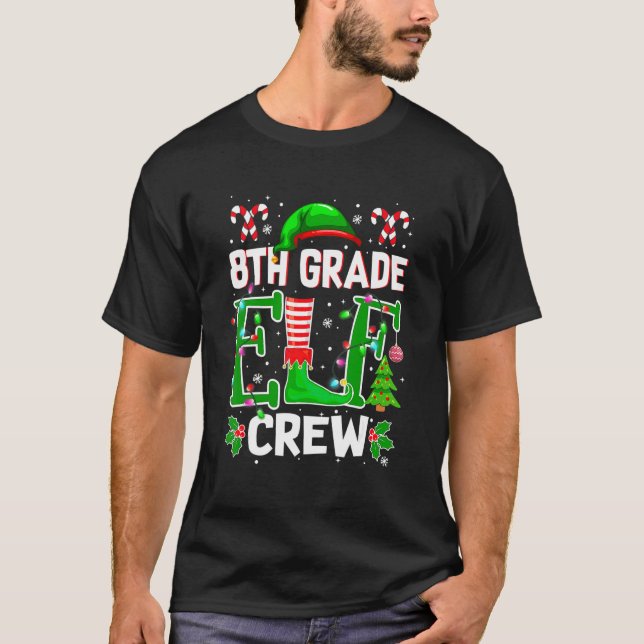 Camiseta Profesor Elfo de 8º Grado Equipo de Navidad (Anverso)