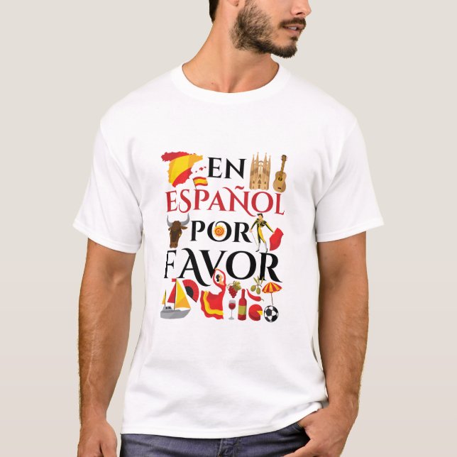 Camiseta Profesor español en español por favor (Anverso)