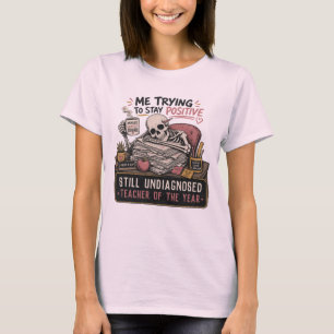 Camiseta Profesor Esqueleto Divertido Intentando Mantener L