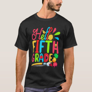 Camiseta Profesor Estudiante Cute Hola Primer Día O Quinto 