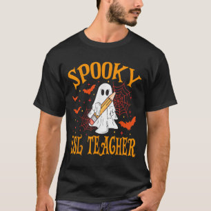 Camiseta Profesor fantasma espeluznante de ESL divertido Ha