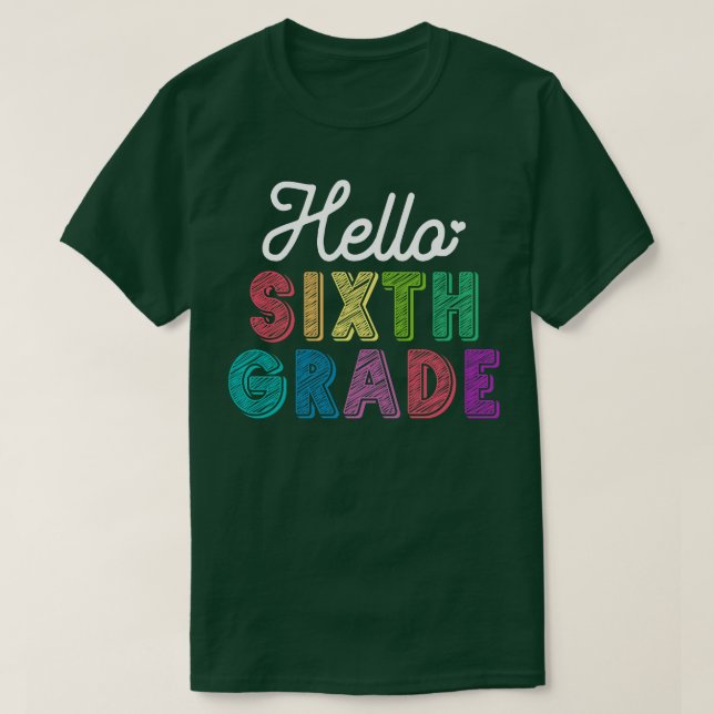 Camiseta Profesor Hola sexto grado (Diseño del anverso)