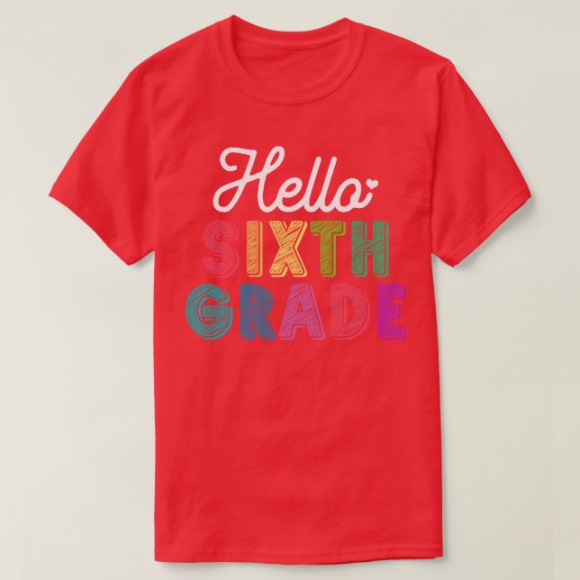 Camiseta Profesor Hola sexto grado (Diseño del anverso)