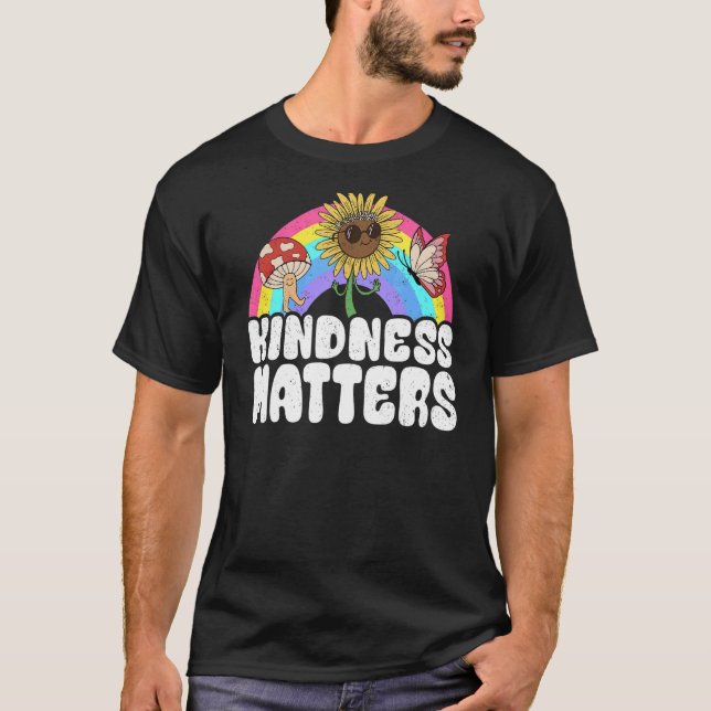Camiseta Profesor Kindne de Hippie Retro Sunflower Rainbow  (Anverso)