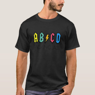 Camiseta Profesor lindo Abcd de vuelta en clase Colorido De