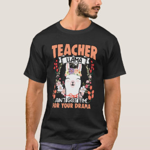 Camiseta Profesor Llama Drama Floral Humor Animal Para Flor