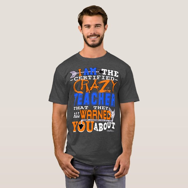Camiseta Profesor loco certificado divertido (Anverso completo)