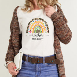 Camiseta Profesor moderno arcoiris agrega tu nombre