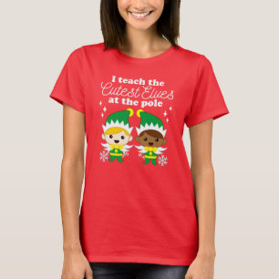 Camiseta Profesor Navidad Enseño a los Elfos más Lindos