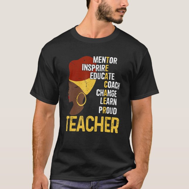 Camiseta Profesor Orgulloso Mentor Negro Instructor School (Anverso)