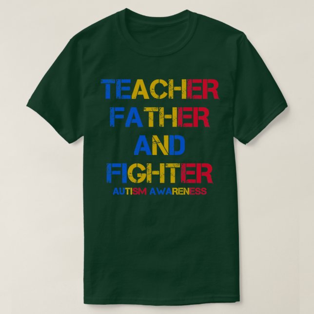 Camiseta profesor padre y luchador retro de conciencia de a (Diseño del anverso)