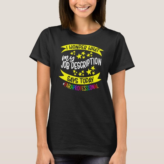 Camiseta Profesor Paraprofesional Asistente para profesores (Anverso)