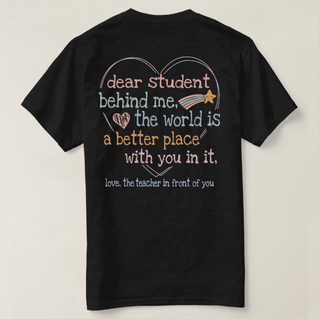 Camiseta Profesor Querido Estudiante Detrás De Mi Amor Del  (Reverso del diseño)