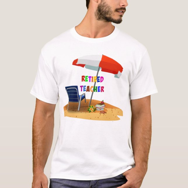 Camiseta Profesor retirado, escena de playa (Anverso)