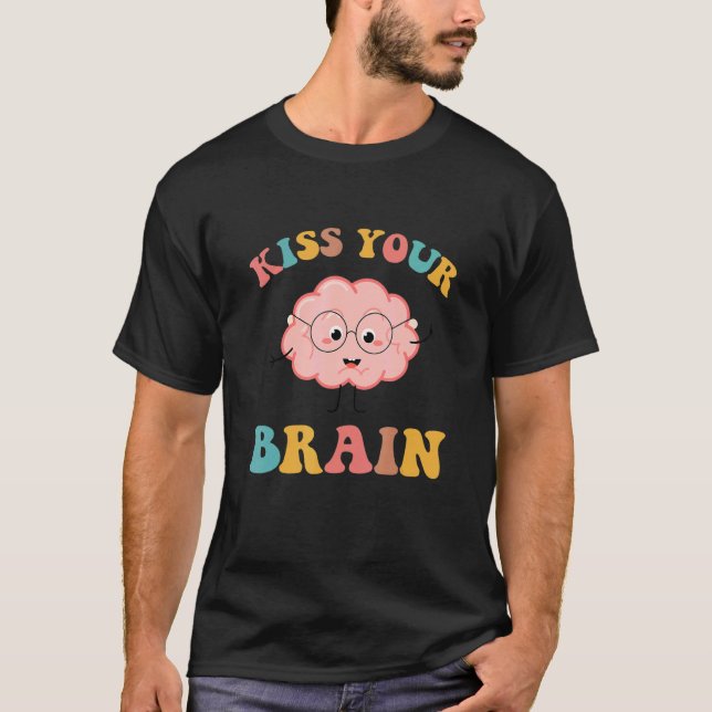 Camiseta Profesor Retro Besa Tu Cerebro De Vuelta A La Escu (Anverso)