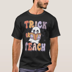 Camiseta Profesor Retro De Fantasma Floral Trick O Teach Gr