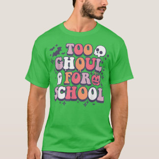 Camiseta Profesor retro de Halloween Ghouls Groovy Trick es
