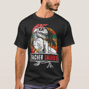 Camiseta Profesor Saurus 100 Días De Dinosaurio Escolar T R