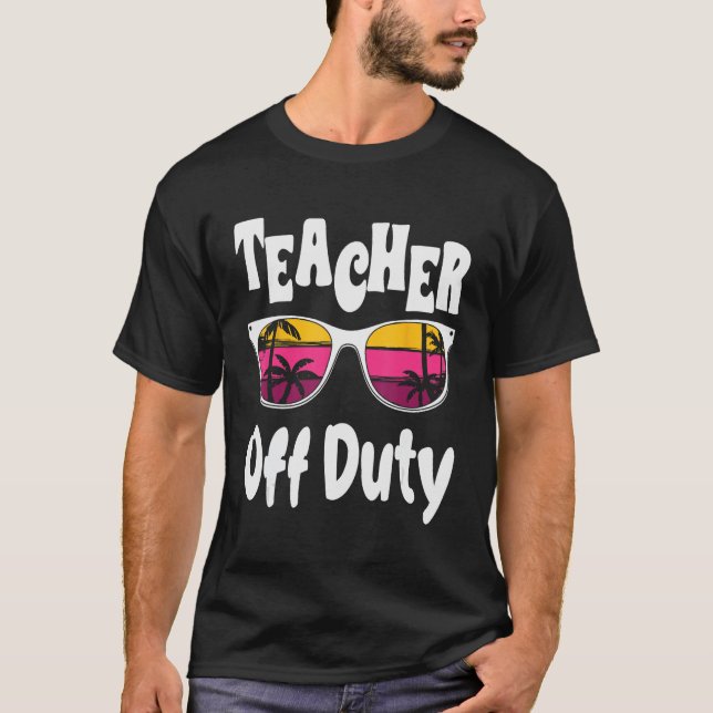 Camiseta Profesor sin servicio Hola lentes de sol arcoiris  (Anverso)