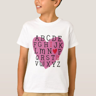 Camiseta Profesor Valentine I Love U Alphabet I Love You I 