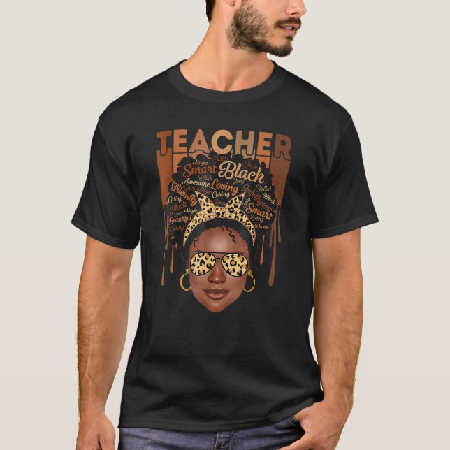 Camiseta Profesora afroamericana inteligente afroamericana (Anverso)
