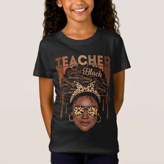 Camiseta Profesora afroamericana inteligente afroamericana (Anverso)