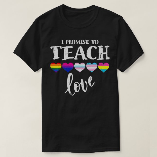Camiseta Profesora Ally LGBT enseñando amor a Rinbow Pride  (Diseño del anverso)
