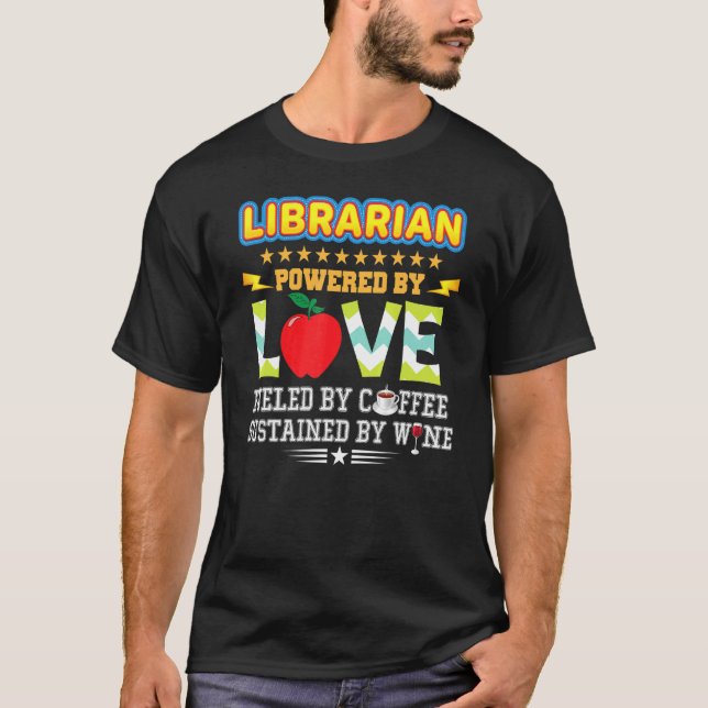 Camiseta Profesora bibliotecaria impulsada por amor aliment (Anverso)