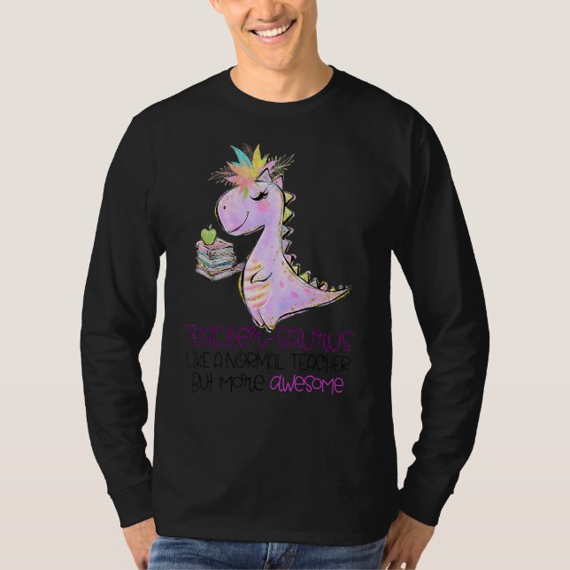 Camiseta Profesora Chica Dinosaurio Impresionante Rex Sc (Anverso)