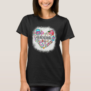 Camiseta Profesora con sangre Life Love Heart Love Teacher