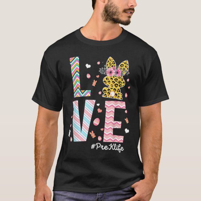 Camiseta Profesora conyugal Ama el Día de Pascua Religiosa  (Anverso)