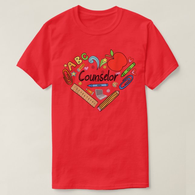 Camiseta Profesora Corazón De Consejero Con Estudiantes T-S (Diseño del anverso)