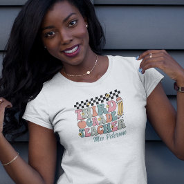 Camiseta Profesora de 3er grado Retro Personalizado