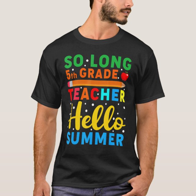 Camiseta Profesora de 5º grado Hola profesor de verano (Anverso)