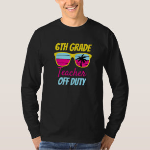 Camiseta Profesora de 6º Grado Off Duty Sungafas Beach Retr