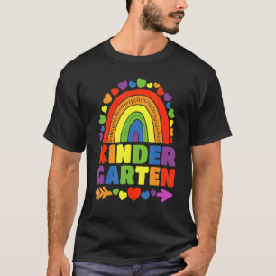 Camiseta Profesora de Arcoiris de kindergarten de vuelta a 