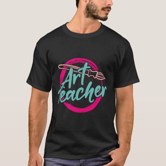 Camiseta Profesora de Arte Cuto Pintura Pincel Clase de Art (Anverso)